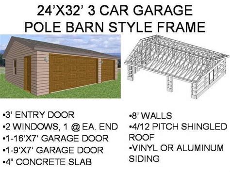 Lean To Shed Choice 24x32 Pole Barn Plans