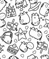 Coloring Kawaii Pusheen Pages Cat Adult Printable Cute Book Collage Para Rocks Colorear Colouring Sheets Dibujos Cats Stars Color Print sketch template