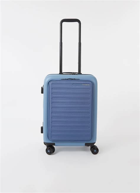 samsonite stackd erweiterbarer trolley  cm de bijenkorf trolley samsonite luggage blue