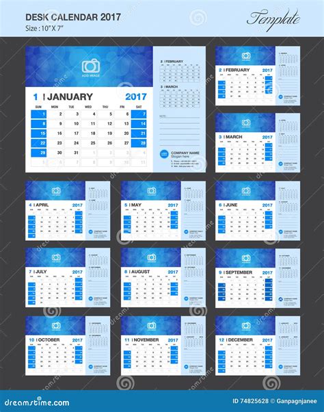 desk calendar   year vector design template stock vector