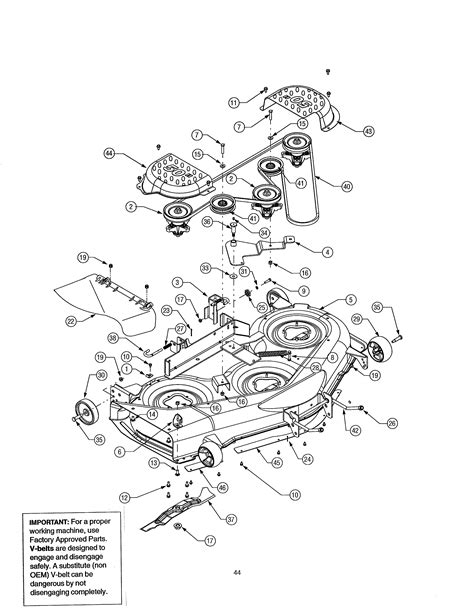 deck diagram parts list  model arp mtd parts riding mower tractor parts