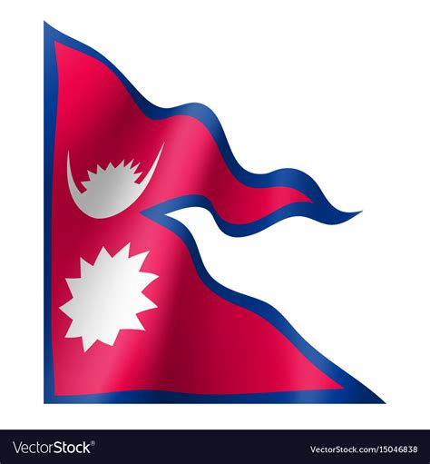 Nepal Flag Flat Style Royalty Free Vector Image