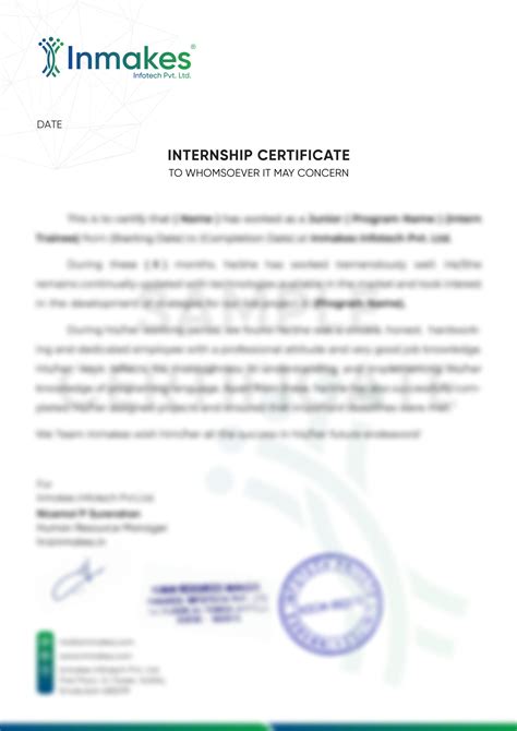 solution sample internship certificate studypool