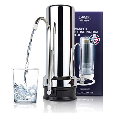 apex countertop drinking water filter  stage mineral cartridge alkaline filtration system