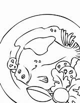 Coloring Pages Seafood Getcolorings Flatfish sketch template
