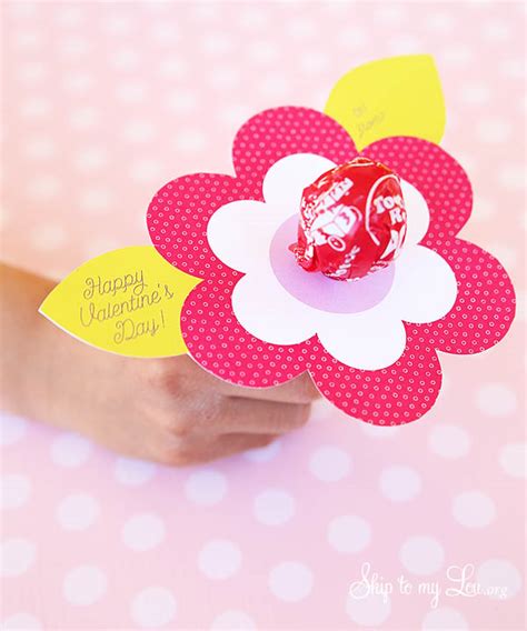 lollipop flower valentine printable skip   lou