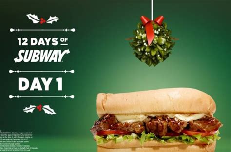 canadian daily deals subway  days  subway contest
