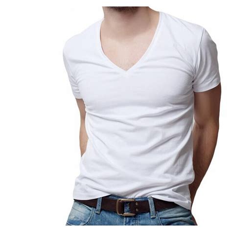 Men S V Neck Sexy Men T Shirt Modal High Elastic Short Sleeve Solid