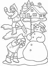 Colorat Disegni Hiver Coloring Zapada Saison Colorare Joaca Pupazzo Planse Iarna Desene Copii Oameni Pentru Peisaj Nature Craciun Desen Bambini sketch template