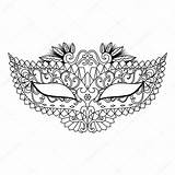 Mask Mardi Gras Coloring Carnival Stock Illustration Decorations Book Other Vector Depositphotos Gmail sketch template