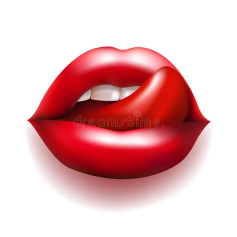 Mouth With Red Lips And Tongue Stock Vector Image 42412231