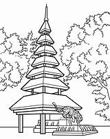 Pagoda Japanese Drawing Chinese Coloring Garden Pages Bridge Gardens Cartoon Drawings Floating Cartoons Color Kids Getdrawings Choose Board Colors sketch template