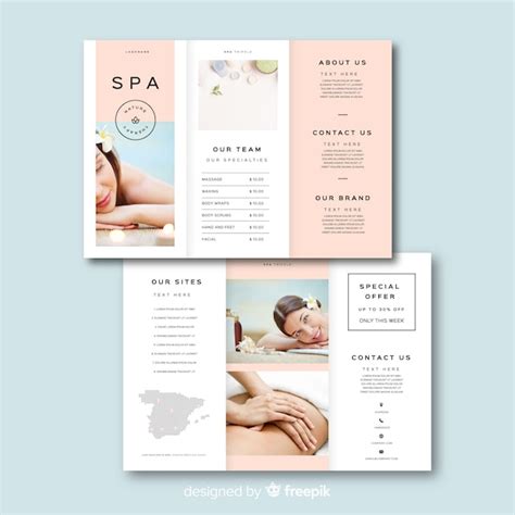 vector spa trifold brochure template