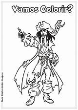 Colorir Piratas Caribe Sparrow Criativa Ideia sketch template