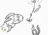 Hooks Coloring Fish Pages Printable Gambar Print Divyajanani sketch template