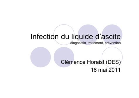 Pdf Infection Du Liquide Dascite · Diagnostique 2