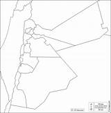 Jordan Map Governorates Maps Blank Outline sketch template