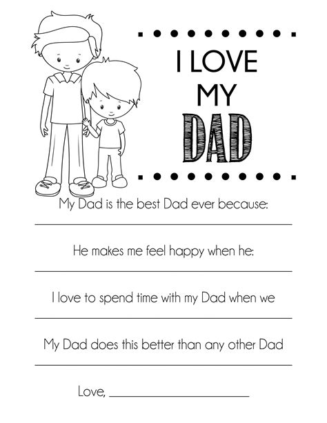 love  dad father son card  fathers day  printable