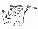 Higiene Bucal Colorir Dental Printable Brushing Hygiene sketch template