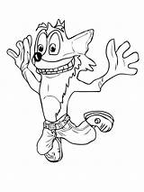 Bandicoot Colorier Ausmalbild Sprung Mitten Mutant Stampare sketch template