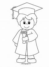Graduation Gown Child Cap Drawing Coloring Pages Color Drawings School Getdrawings Paintingvalley sketch template
