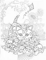 Coloring Pages Fall Ausmalbilder Cat Cats Ups Grown Adult Zum Printable sketch template