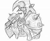 Darius Character League Legends Coloring Pages sketch template