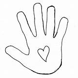 Coloring Handprint Kids Hands Template Clipart Helping Clip sketch template