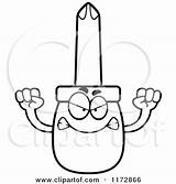 Mascot Screwdriver Phillips Mad Outlined Coloring Clipart Cartoon Vector Regarding Notes sketch template