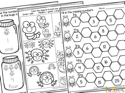 bug preschool math worksheets
