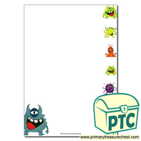 alienmonster themed page borderwriting frame  lines primary