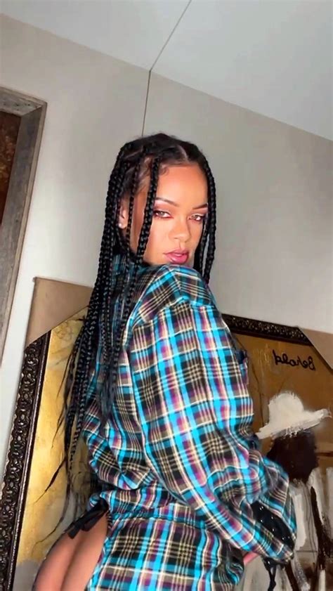 rihanna bares her butt in flannel pajama pants with daring cutout 247