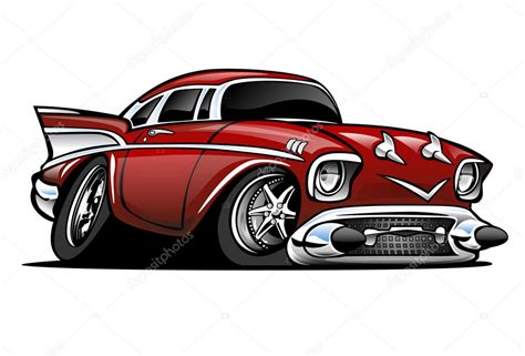 Sweet Looking Candy Apple Red Hot Rod Cartoon Illustration Lots Of