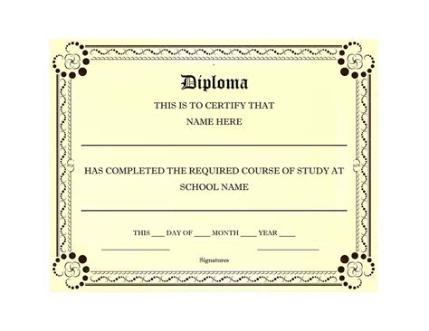fake diploma certificate template   professional template