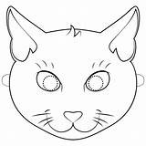 Mask Cat Coloring Pages Printable Cats Masks Halloween Da Cheetah Animal Kitty Categories sketch template