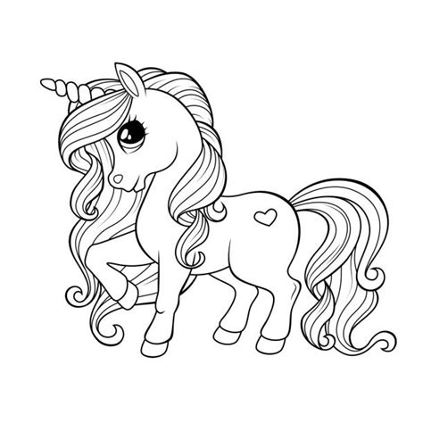 unicorn coloring pages illustrations royalty  vector graphics