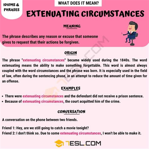 extenuating circumstances meaning  helpful examples  english esl