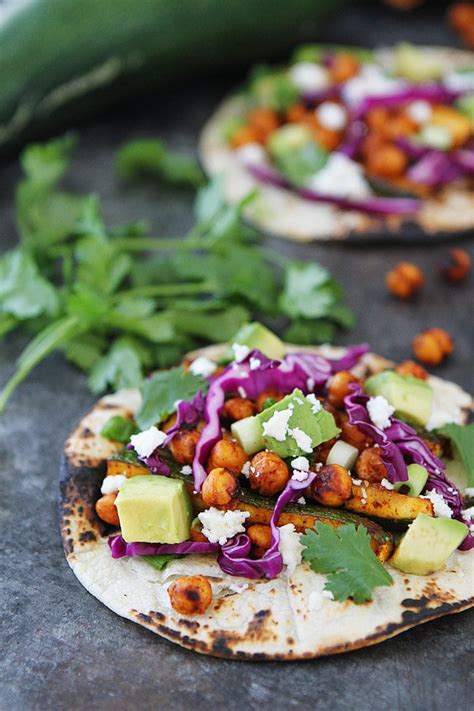 Grilled Zucchini Chickpea Tacos