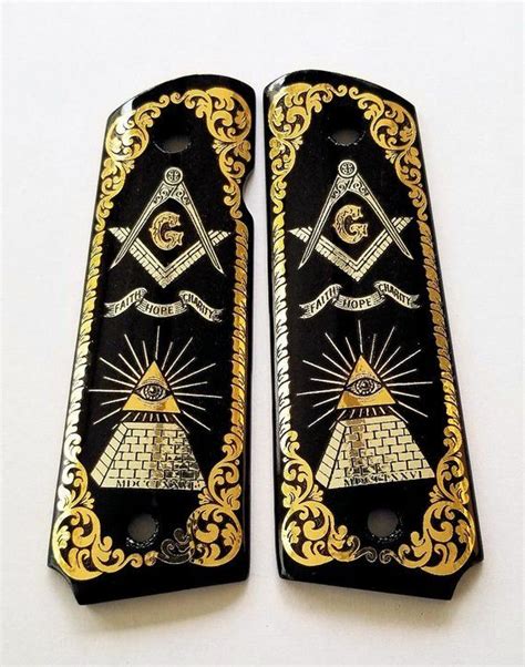 custom full size wood grips gold silver masonic  etsy mens