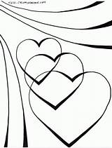 Hearts Coloring Heart Pages Triple sketch template