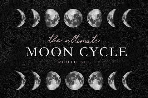moon cycle photo set graphics creative market