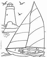 Coloring Boat Pages Sail Sailboat Beach Kids sketch template