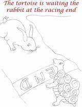 Story Coloring Rabbit Kids Racing Tortoise Race Pages Pdf Open Print  sketch template