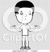 Teenage Adolescent Shrugging Careless Boy Outlined Coloring Clipart Cartoon Vector Thoman Cory sketch template