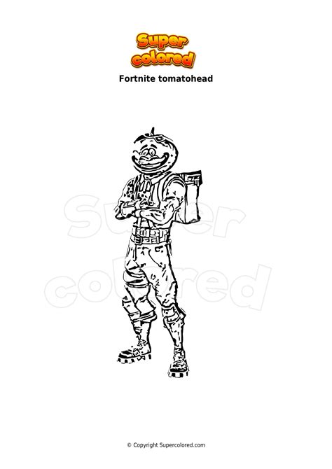 coloring page fortnite tomatohead supercoloredcom