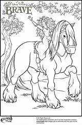 Coloring Pages Horse Princess Merida Disney Brave Her Angus Minister Popular sketch template