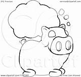 Sleeping Pig Cartoon Cloud Dream Clipart Thoman Cory Outlined Coloring Vector 2021 sketch template