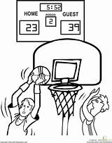 Basketball Court Coloring Pages Getcolorings Printable Color sketch template