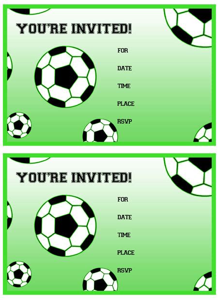 printable soccer birthday party invitations printable treatscom