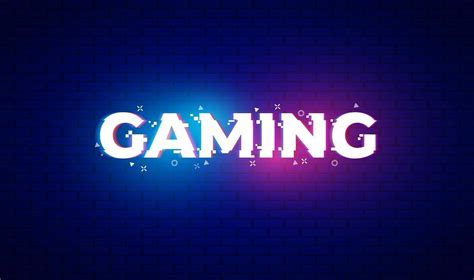 gaming banner  games  glitch effect neon light  text vector